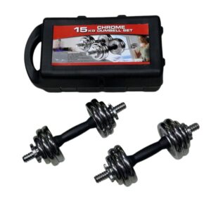 15KG Chrome Dumbbells Set Cased