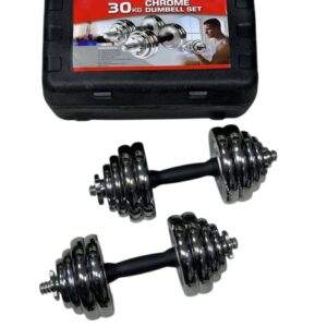 30Kg Chrome Cased Dumbbells Set