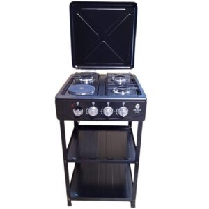 Nunix 3Gas +1 Electric Hotplate Standing Cooker with Shelves