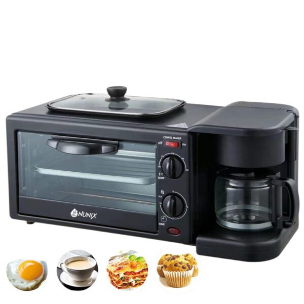 Nunix 3 in 1 Breakfast Maker with Oven and Coffee Maker