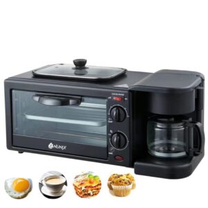 Nunix 3 in 1 Breakfast Maker with Coffee Maker, Toaster and Oven