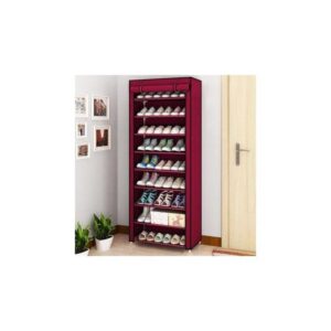 10 Tiers Free Standing Shoe Rack with Cover